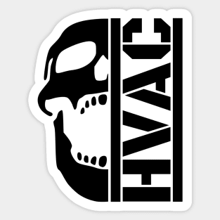 HVAC Skull black Sticker